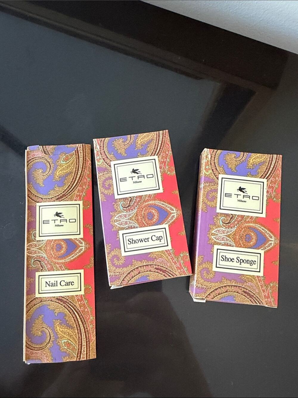 🗽ETRO Milano Toiletries Set — Pink & Purple Paisley Boxes